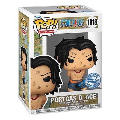Boneco Funko Pop! One Piece - Portgas D. Ace (Execution) #1818 (Exclusive) (com acrílico)