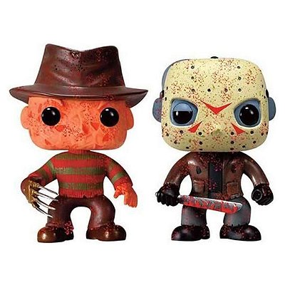 Boneco Funko Pop! A Nightmare on Elm Street / Friday the 13th - Freddy Krueger & Jason Voorhees (Battle Damaged) 2-Pack