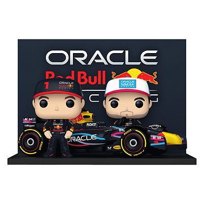 Boneco Funko Pop! Moment Oracle Red Bull Racing - Oracle Red Bull Racing Team (Verstappen & Pérez com carro) #7