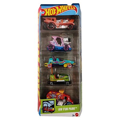 Miniatura Hot Wheels 1:64 Pacote com 5 Carros HW Fun Park