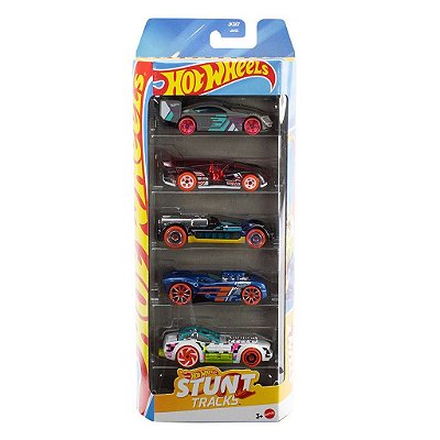Miniatura Hot Wheels 1:64 Pacote com 5 Carros Stunt Tracks