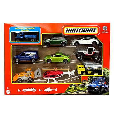 Miniatura Matchbox 1:64 Pacote com 9 Carros HVT86