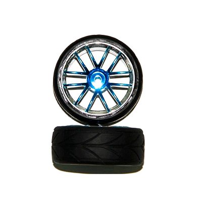 Roda Azul Cromada 1/10 Himoto 02020PB (2 un)