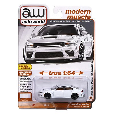 Miniatura Auto World Luxury Cruisers 2021 Dodge Charger SRT Hellcat Redeye Branco 1:64