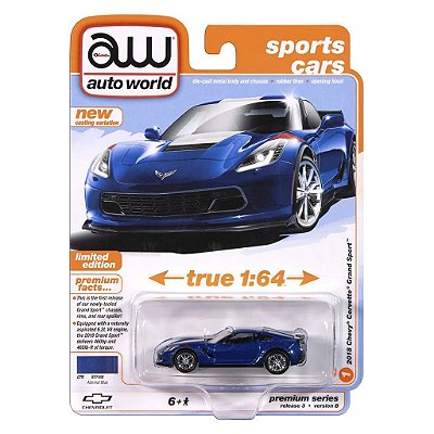 Miniatura Auto World Sports Cars 2018 Chevy Covette Grand Sport 1:64