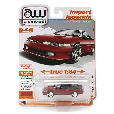 Miniatura Auto World Import Legends 1990 Eagle Talon TSi Vermelho 1:64