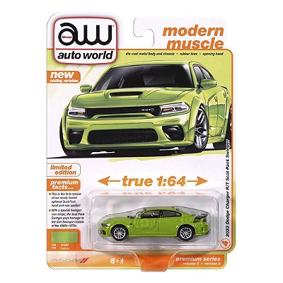 Miniatura Auto World Modern Muscle 2023 Dodge Charger R/T Scat Pack Verde 1:64