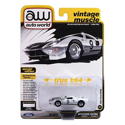 Miniatura Auto World Vintage Muscle 1964 Ford GT40 1:64