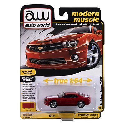 Miniatura Auto World Modern Muscle 2010 Chevy Camaro RS/SS Vermelho 1:64