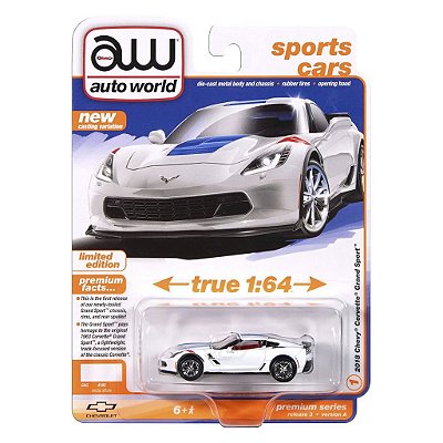 Miniatura Auto World Sports Cars 2018 Chevy Corvette Grand Sport 1:64