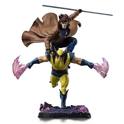Estátua Iron Studios X men '97 Gambit And Wolverine Art Scale 1:10