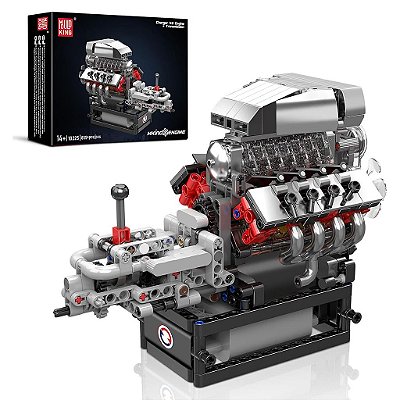 Blocos de Montar Mould King 10087S American Muscle Car V8 Engine & Gearbox 855 Peças
