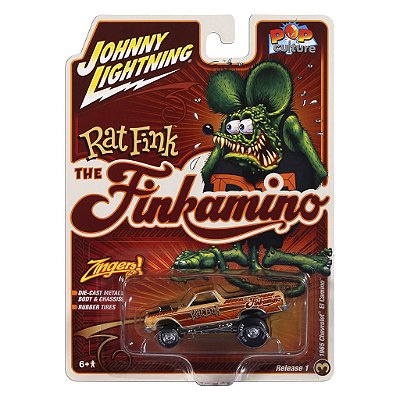 Miniatura Johnny Lightning Rat Fink 1965 Chevy El Camino Zinger 1:64