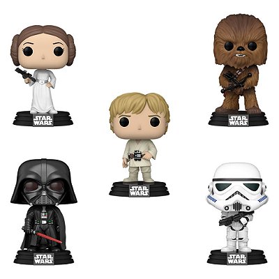 Funko Pop Star Wars 5 pack Luke, Leia, Chewbacca, Darth Vader & Stormtrooper (94797)