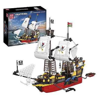 Blocos de Montar Mould King Redbeards Revenge Ship 10137