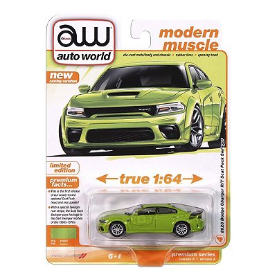 Miniatura Auto World Modern Muscle 2023 Dodge Charger Swinger R/T Scat Pack 1:64