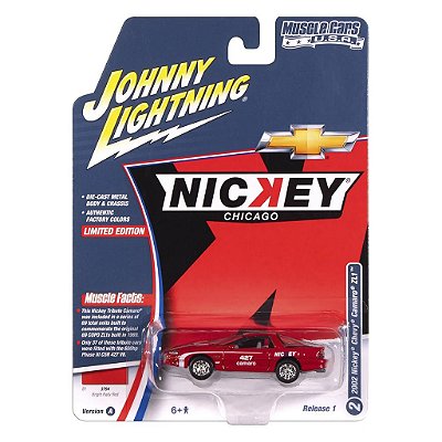 Miniatura Johnny Lightning Muscle Cars 2002 Nickey Chevy Camaro Zl1 Vermelho 1:64