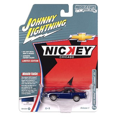 Miniatura Johnny Lightning Muscle Cars 2002 Nickey Chevy Camaro Zl1 Azul 1:64