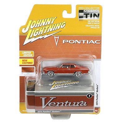 Miniatura Johnny Lightning Storage Tin 1974 Pontiac Ventura 1:64 (JLCT020)