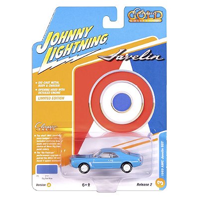 Miniatura Johnny Lightning Classic Gold Collection Classics 1969 Amc Javelin Sst Azul 1:64