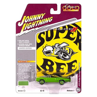 Miniatura Johnny Lightning Classic Gold Collection 1970 Dodge Coronet Super Bee 1:64