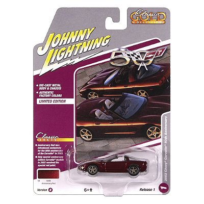 Miniatura Johnny Lightning Classic Gold Collection 2003 Chevy Corvette 50th Anniversary 1:64