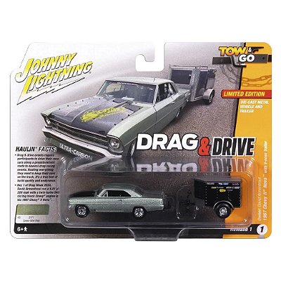 Miniatura Johnny Lightning Tow & Go David Armentrout 1967 Chevrolet II N 1:64