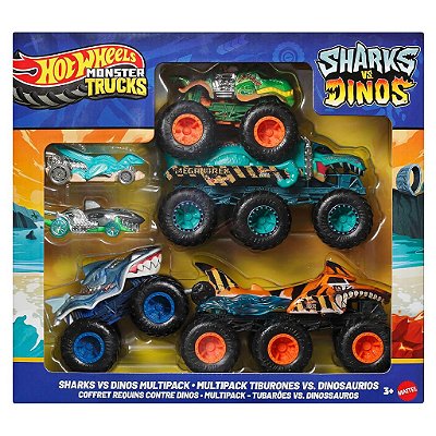 Miniatura Hot Wheels Monster Trucks Sharks vs Dinos