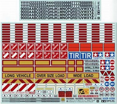 Cartela de Adesivos Tamiya 56534 Caminhão RC 1/14 Sticker