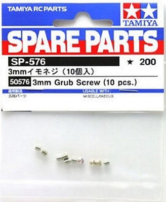 Parafuso Sem Cabeça 3mm 10un Tamiya 50576 Automodelo Grub
