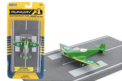 Miniatura Spitfire Camuflado Runway-24 RW225 Aviação Caça