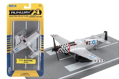 Miniatura P-51 Mustang Prata USAAF Runway-24 RW195