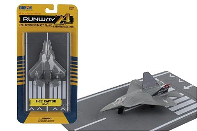 Miniatura F-22 Raptor Runway-24 RW145 Aviação Caça Avião