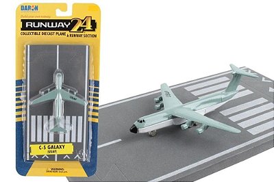 Miniatura C-5 Galaxy Runway-24 RW070 Aviação Cargueiro Avião