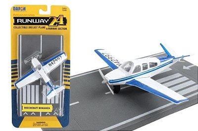Miniatura Beechcraft Bonanza Runway-24 RW050 Aviação Avião