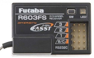 Receptor Futaba R603FS 3CH 2.4GHz 3PM e 4PK FUTL7630
