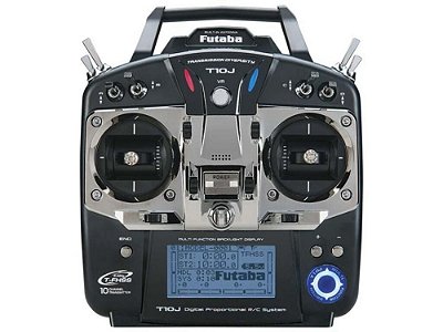Rádio Futaba 10J 10CH T-FHSS com R3008SB Heli 2 Sticks