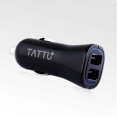 Carregador Veicular Dual USB Tattu PSA-24U2-LB Automotivo