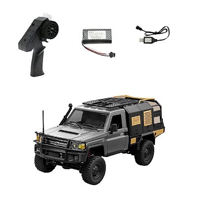 Carro Mnmodel 1/12 Jeep Toyota Land Cruiser 4WD Silver MN-82S