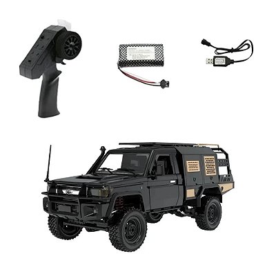 Carro Mnmodel 1/12 Jeep Toyota Land Cruiser 4WD Preto MN-82S