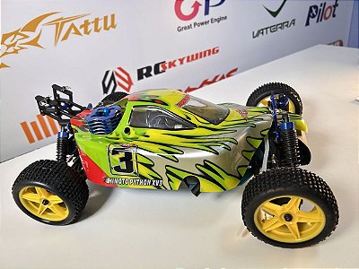 Carro Himoto 1/10 Syclone PRO Buggy .18 Nitro Verde/Vermelho Hi8102