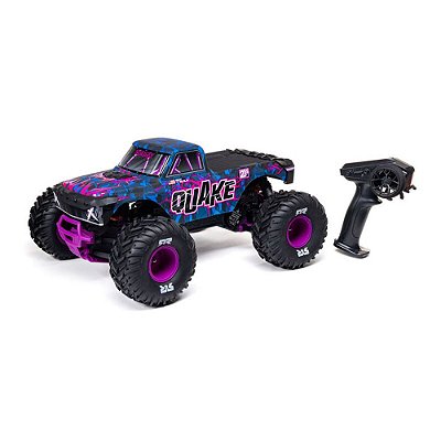 Carro Arrma 1/10 Quake 223S 2WD BLX Monster Truck Purple Ara3537t3