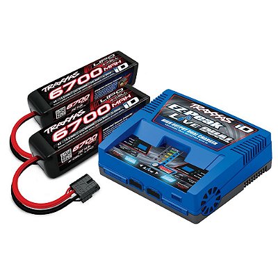 Carregador Traxxas Dual #2973 + 2 Bateria 14.8V 6700mah #2890x 2997