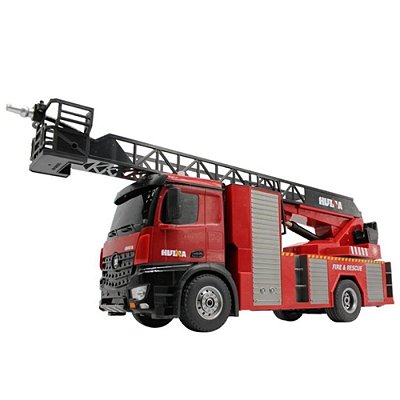 Caminhao Huina 1/14 RC Bombeiro com Escada Realista Bombeiro 1561