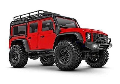 Carro Traxxas 1/18 TRX-4M Land Rover Defender Crawler RTR Rojo