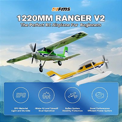 Aeromodelo FMS Ranger EP V2 1220mm RTF Reflex V3 RED Fms147rrd-REFV3