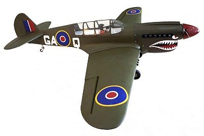 Aviao Seagull p-40 Warhawk Shark Head 50-60 80" W/retract ARF Sea250s