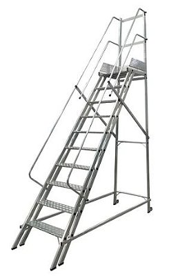 Escada Plataforma 2,50 m (9 Degraus + Patamar) Modelo NR12