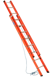 Escada Extensível Fibra Vidro Vazada EAFV-23 altura 4,20 x 7,20 M - degraus redondos