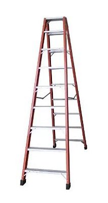 Escada Tesoura Duplo Acesso Fibra Vidro TAF-9 altura 2,48 M